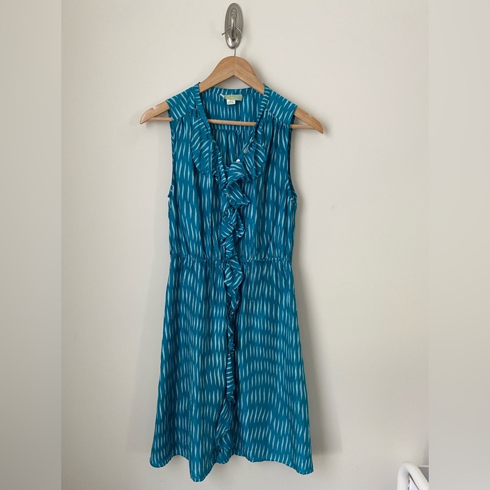 ANTHROPOLOGIE CASCADING RUFFLES DRESS BY LIL SILK SLEEVELESS BOHO PRINT 6 $158